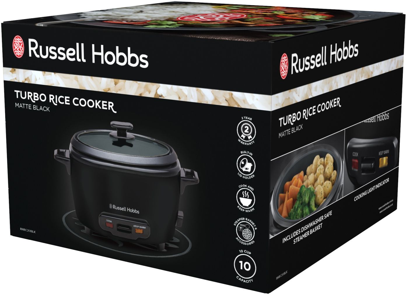 Russell Hobbs - Turbo Rice Cooker - Matte Black - Wholesales Supply
