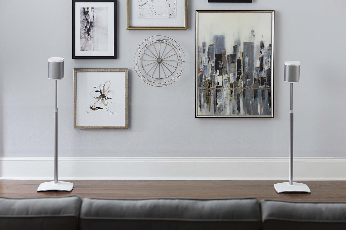 Sanus - Adjustable Speaker Stand (pair) - Wht - Wholesales Supply