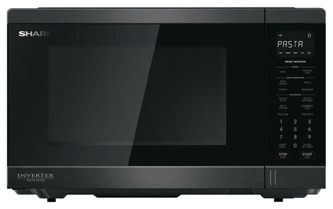 Sharp - 1200W 34L Inverter Microwave - Black Steel - Wholesales Supply