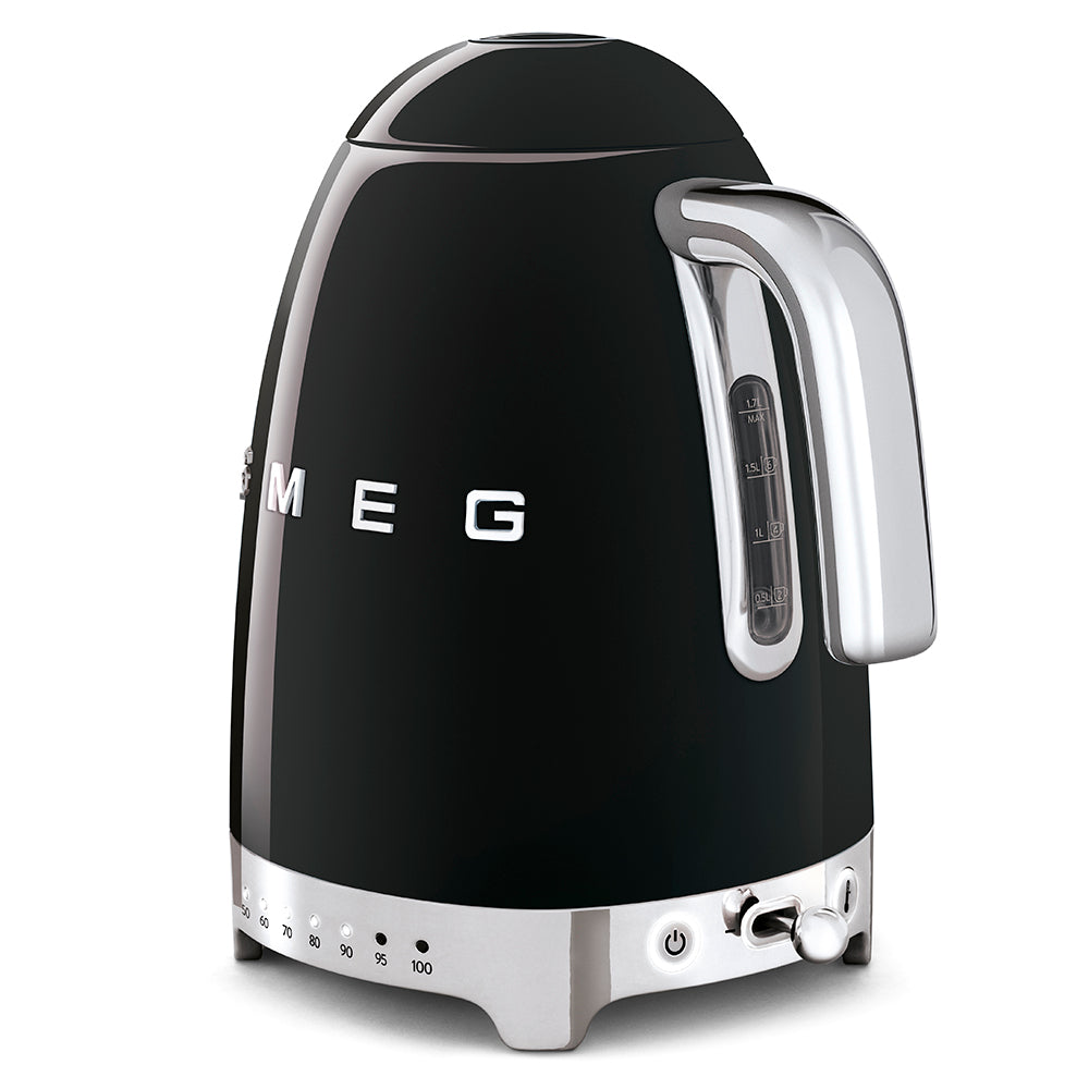 Smeg - 1.7L 50's Style Variable Temperature Kettle - Black - Wholesales Supply