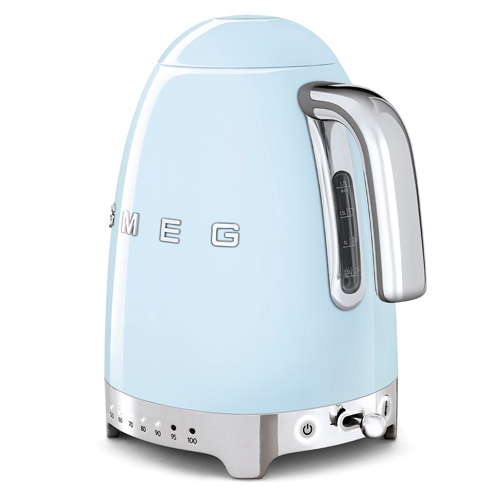 Smeg - 1.7L 50's Style Variable Temperature Kettle - Pale Blue - Wholesales Supply
