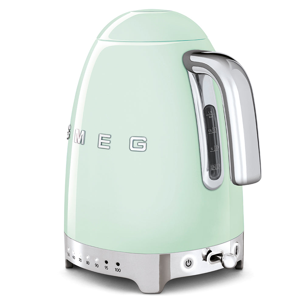 Smeg - 1.7L 50's Style Variable Temperature Kettle - Pale Green - Wholesales Supply