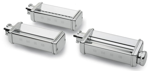 Smeg - 50's Style 3 Piece Pasta Roller & Cutter Set Electric Mixer Attachment - Stainless Steel - Wholesales Supply