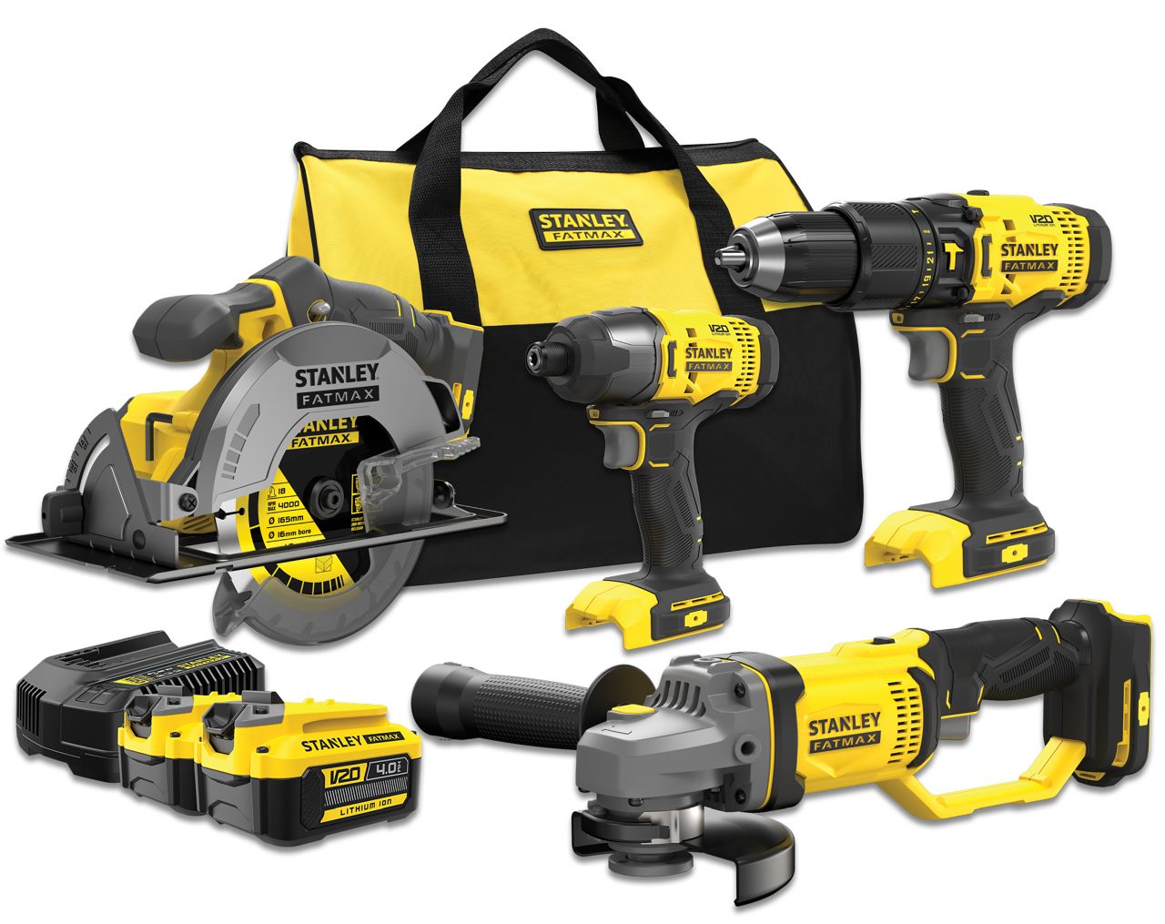 Stanley - FatMax 18V V20 4 Piece Combo Kit - Impact Drill, Circular Saw + 2x Batteries - Wholesales Supply