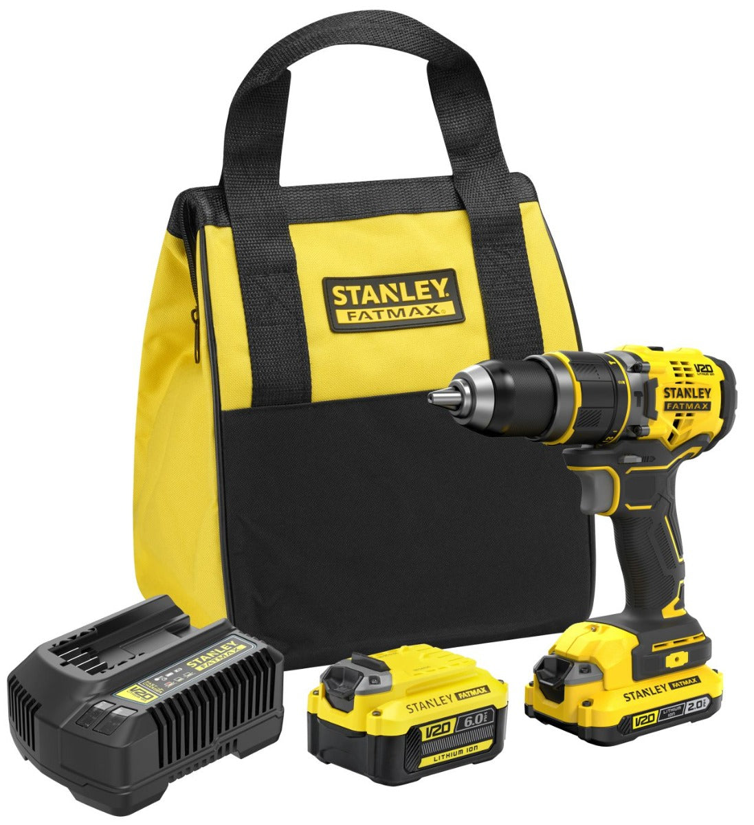 Stanley - FatMax 18V V20 Brushless Hammer Drill Kit 2.0Ah/6.0Ah - Wholesales Supply
