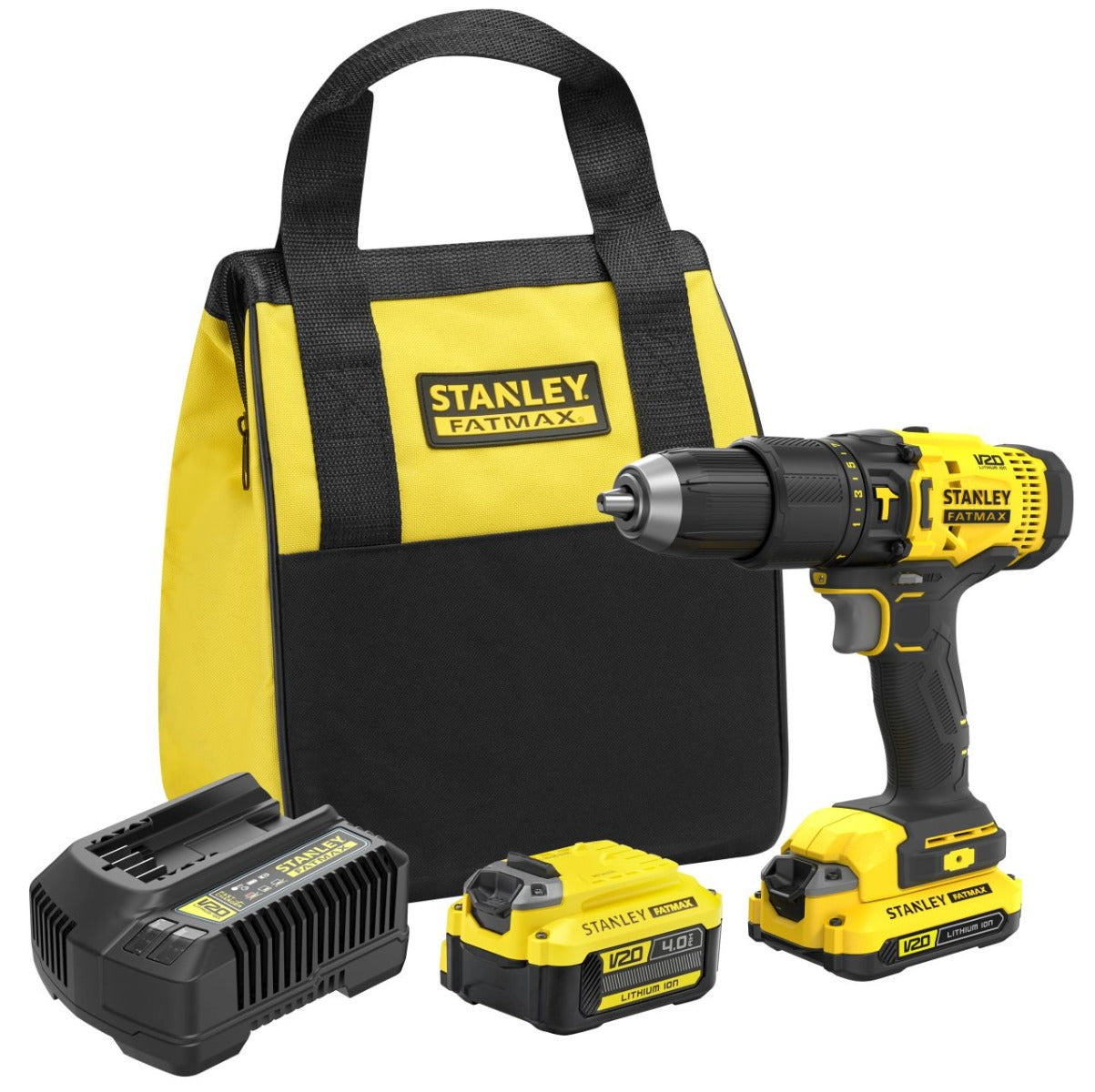 Stanley - FatMax 18V V20 Hammer Drill Kit 2.0Ah/4.0Ah - Wholesales Supply