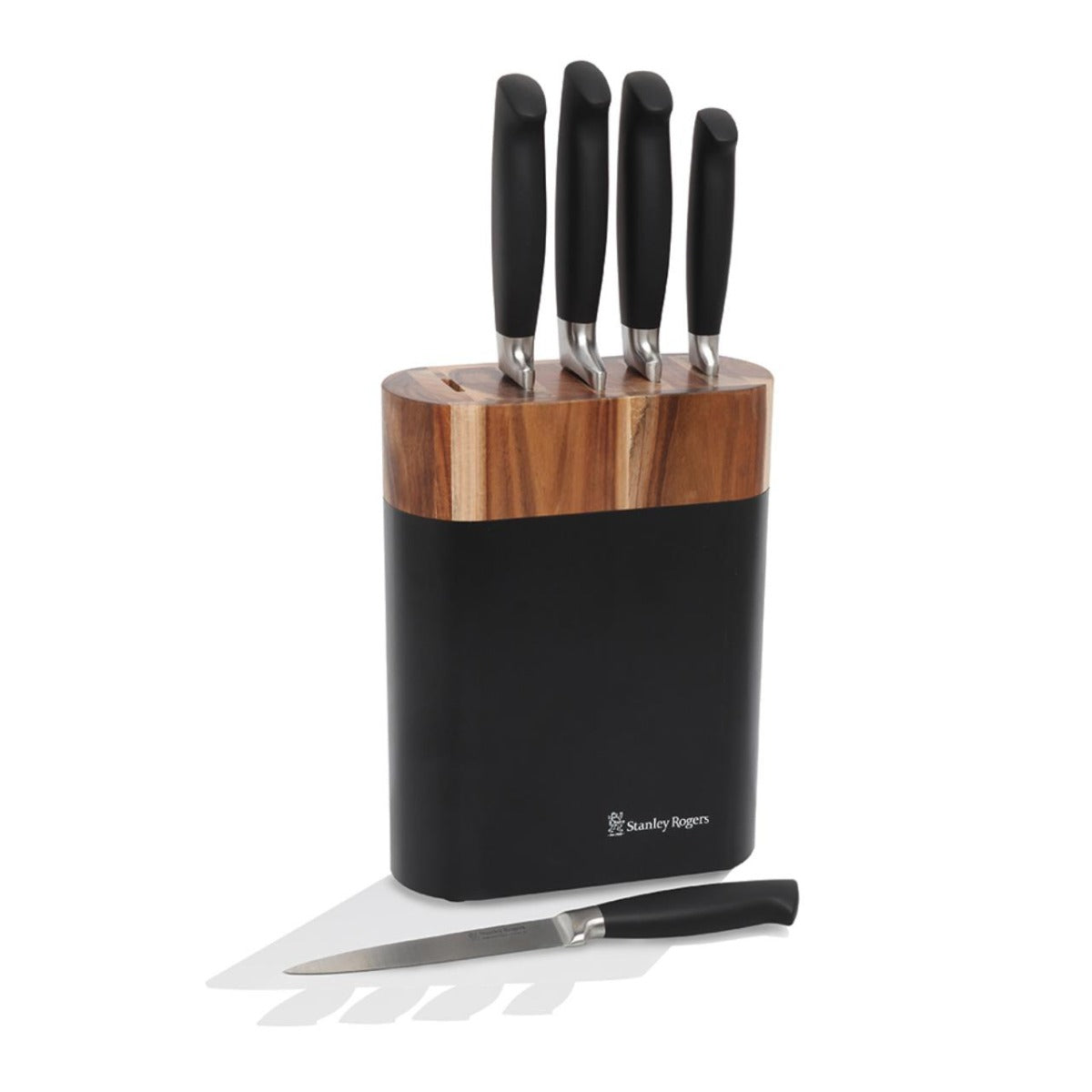 Stanley Rogers - Black Oval 6 Piece Knifeblock Set - Wholesales Supply