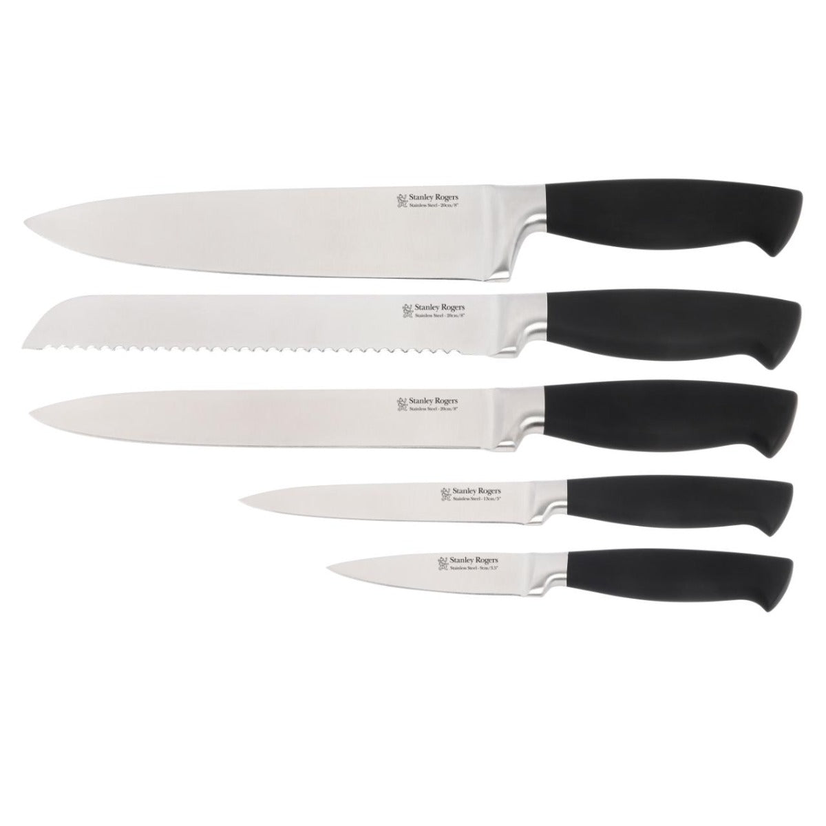 Stanley Rogers - Black Oval 6 Piece Knifeblock Set - Wholesales Supply
