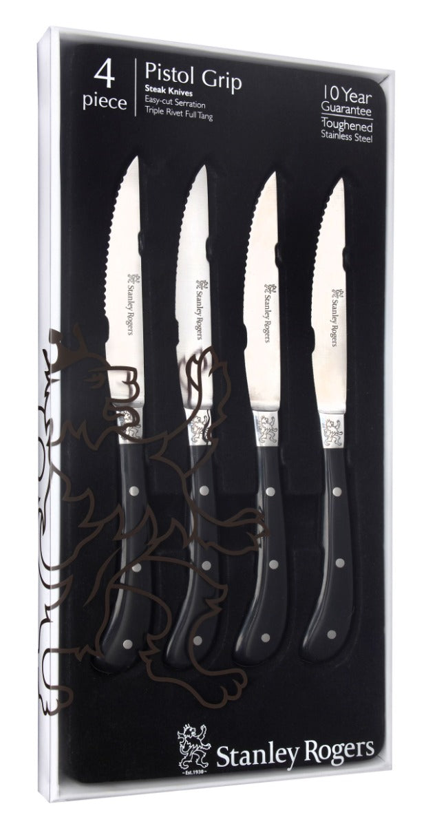 Stanley Rogers - Pistol Grip Artisan Steak Knives 4 Piece Set - Wholesales Supply