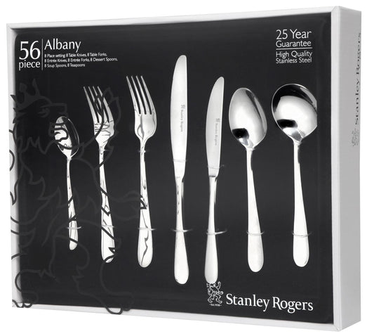 Stanley Rogers - Albany Cutlery Set, 56 Piece - Stainless Steel - Wholesales Supply