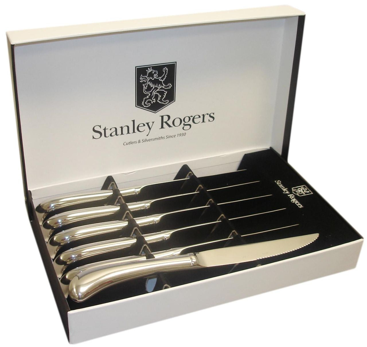 Stanley Rogers - Pistol Grip Steak Knife Set, 6 Piece - Stainless Steel - Wholesales Supply