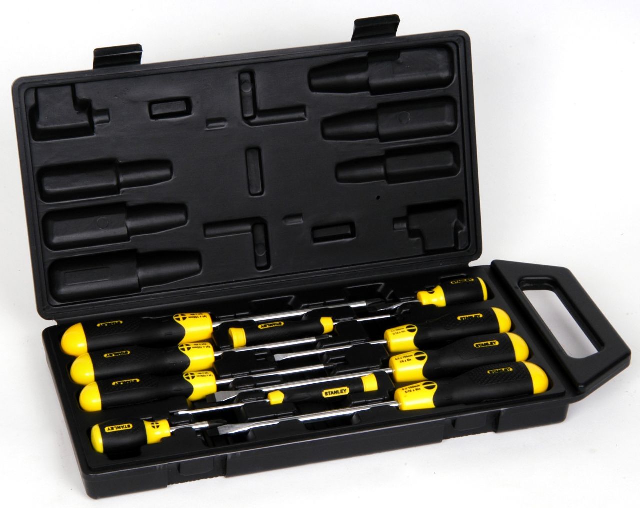 Stanley - Cushion Grip Screwdriver Set, 10 Piece - Stainless Steel/Black - Wholesales Supply