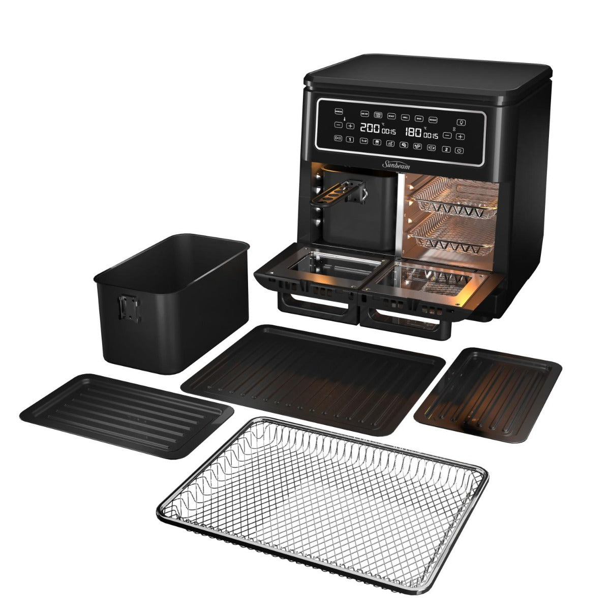 Sunbeam - 11.4L Multi Zone Air Fryer Oven - Black - Wholesales Supply