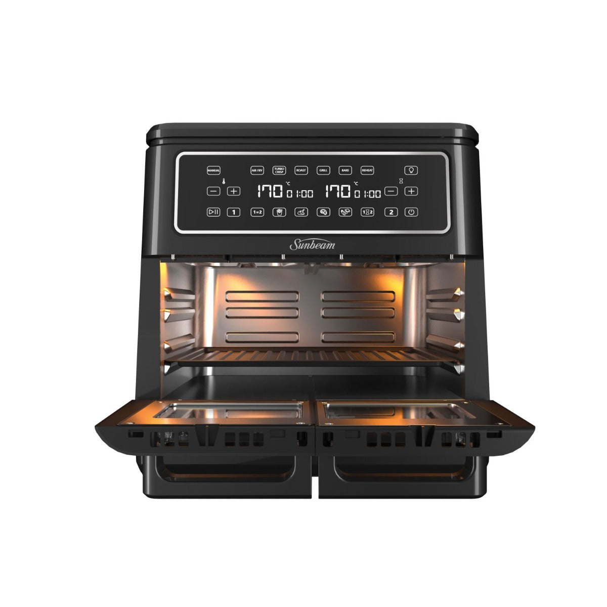 Sunbeam - 11.4L Multi Zone Air Fryer Oven - Black - Wholesales Supply