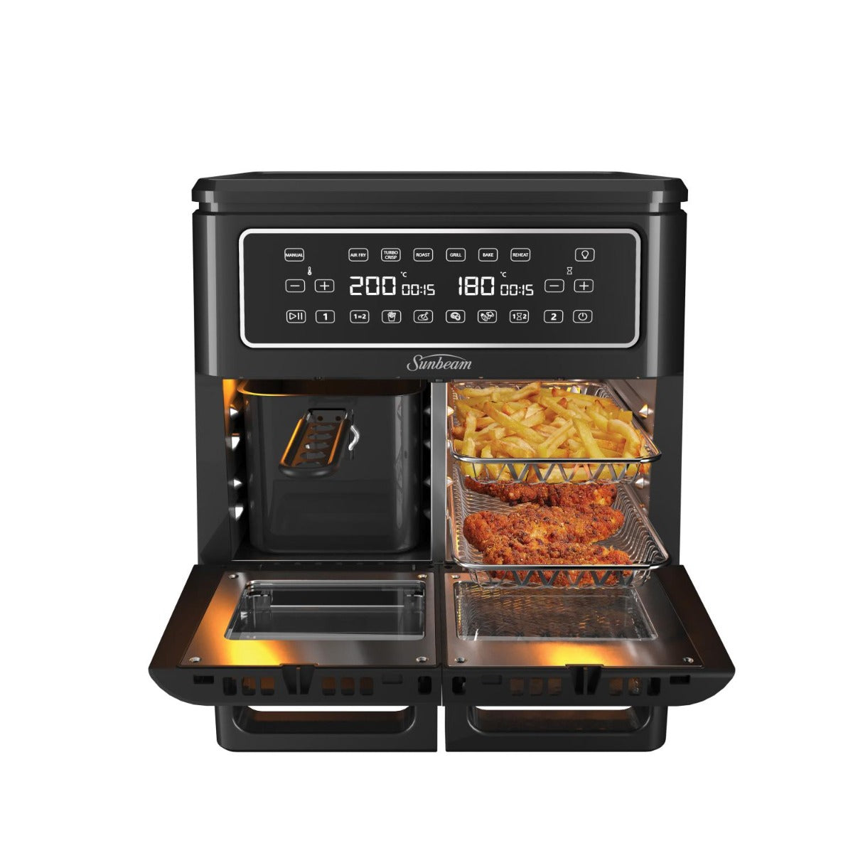Sunbeam - 11.4L Multi Zone Air Fryer Oven - Black - Wholesales Supply