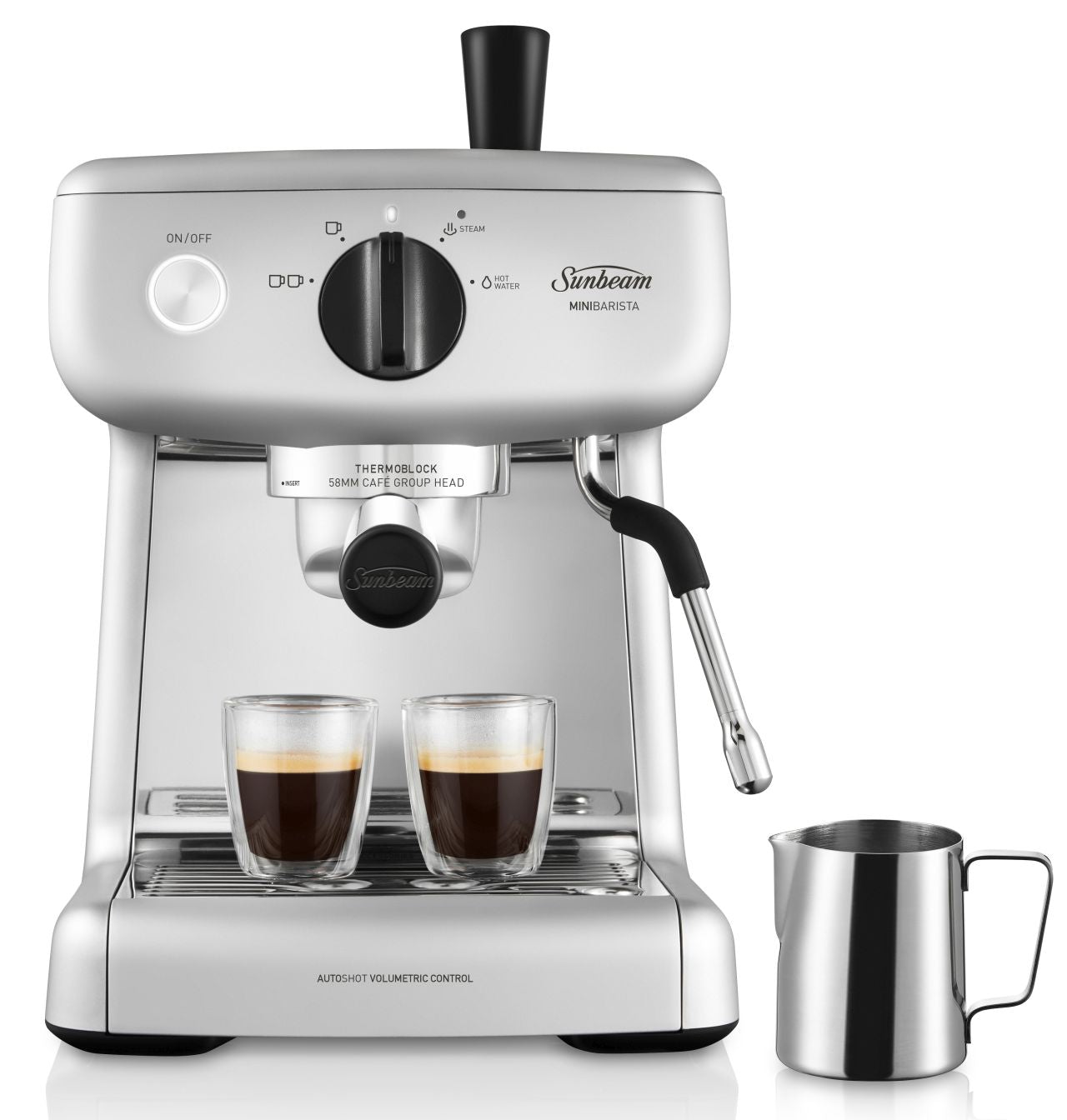 Sunbeam - Mini Barista Espresso Coffee Machine - Silver - Wholesales Supply