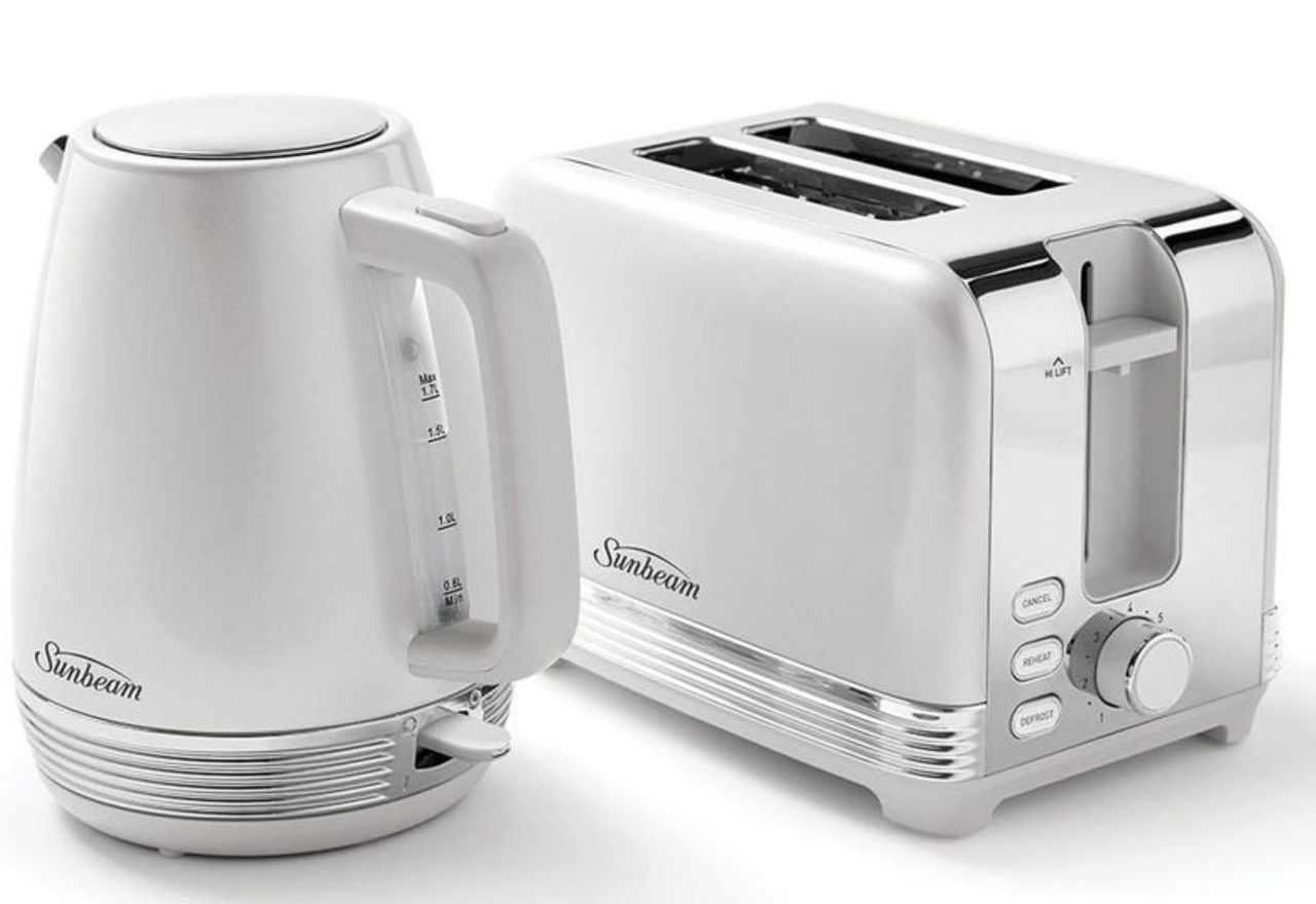 Sunbeam - The Chic Collection Breakfast Kettle and Toaster Pack - White - Wholesales Supply