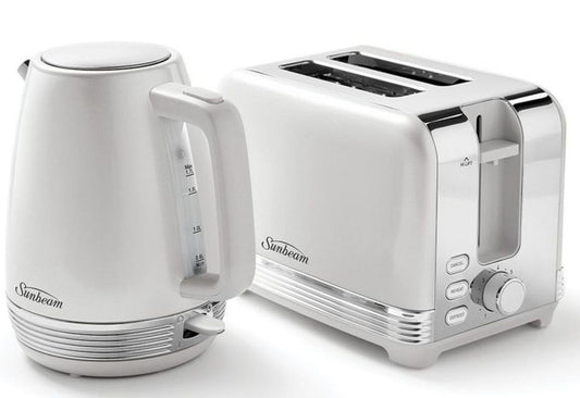 Sunbeam - The Chic Collection Breakfast Kettle and Toaster Pack - White - Wholesales Supply