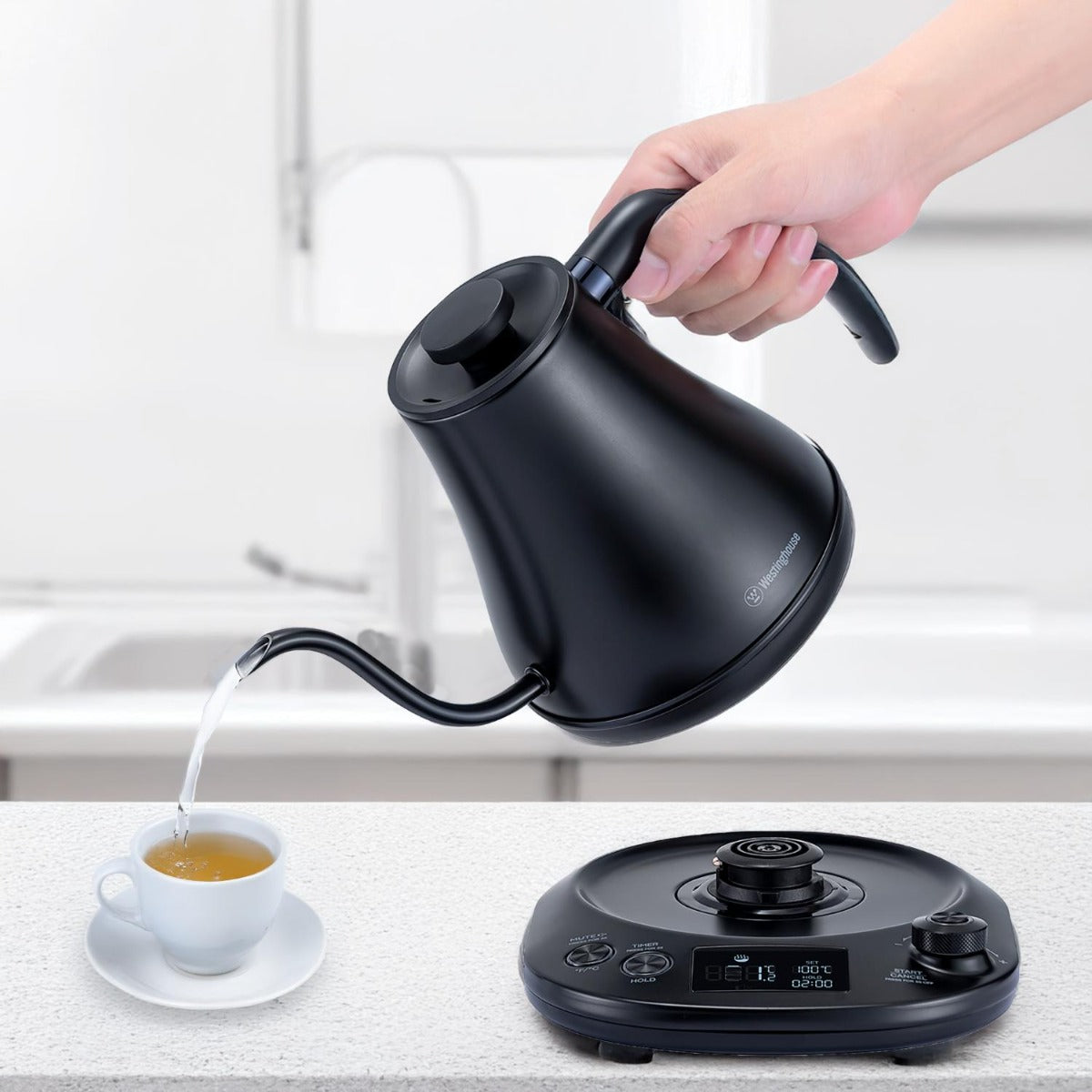 Westinghouse - 800ml 1200W Gooseneck Kettle - Black - Wholesales Supply