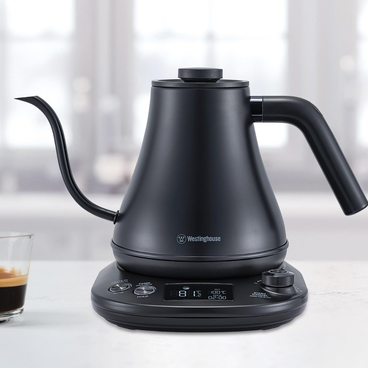 Westinghouse - 800ml 1200W Gooseneck Kettle - Black - Wholesales Supply