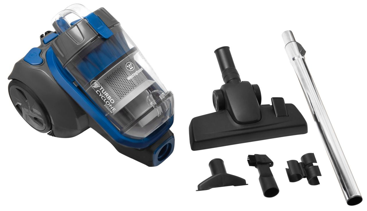 Westinghouse - 2000W Cyclonic Bagless Vacuum Cleaner - Silver & Blue - Wholesales Supply
