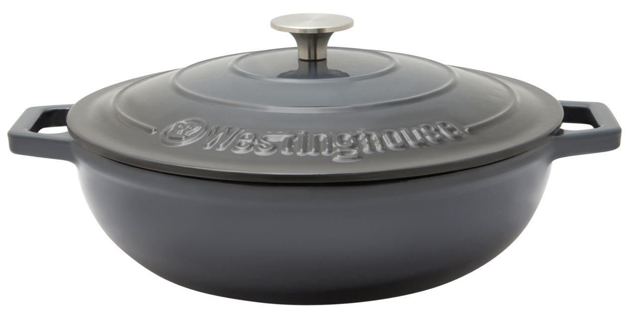 Westinghouse - Cast Iron Pot, Ombre Grey, 30cm Round Shallow - Wholesales Supply
