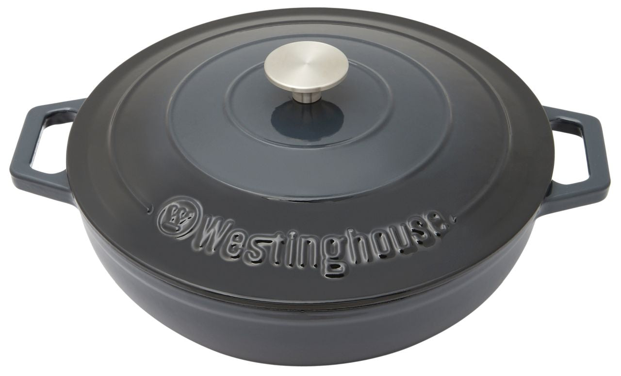 Westinghouse - Cast Iron Pot, Ombre Grey, 30cm Round Shallow - Wholesales Supply