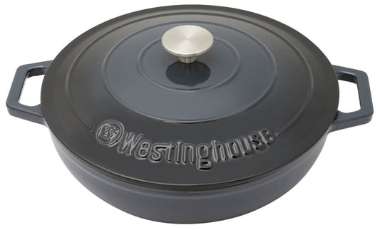 Westinghouse - Cast Iron Pot, Ombre Grey, 30cm Round Shallow - Wholesales Supply