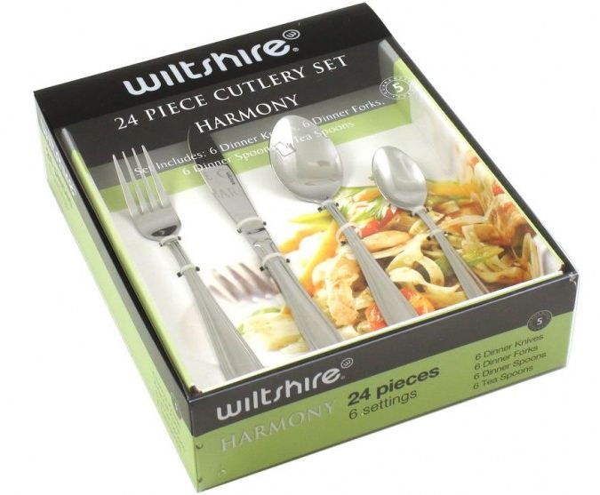 Wiltshire - Harmony Cutlery Set, 24 Piece - Stainless Steel - Wholesales Supply