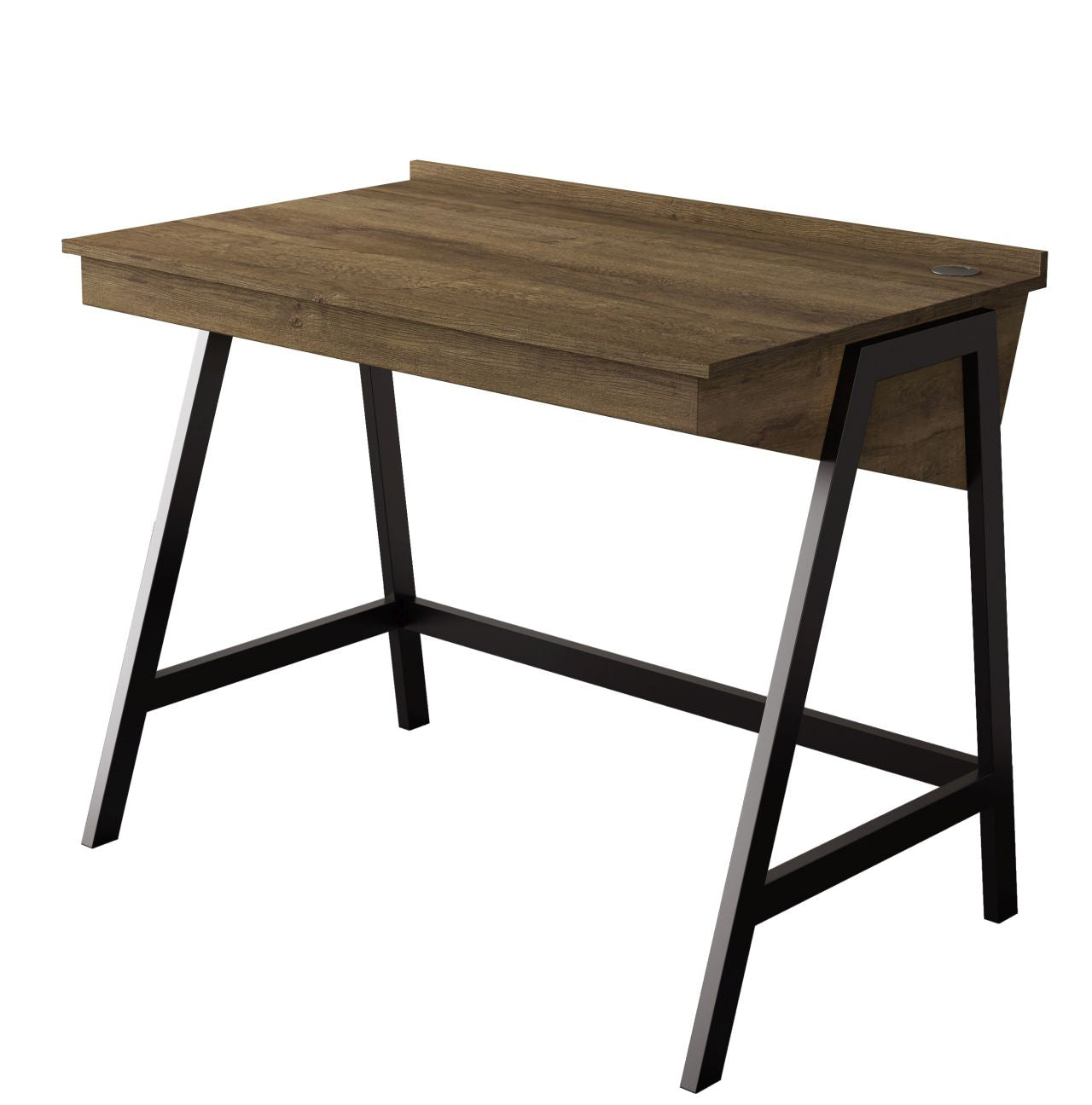 Workzone Aspect Desk Dark Oak Wood Desk with Black Metal Frame - Wholesales Supply