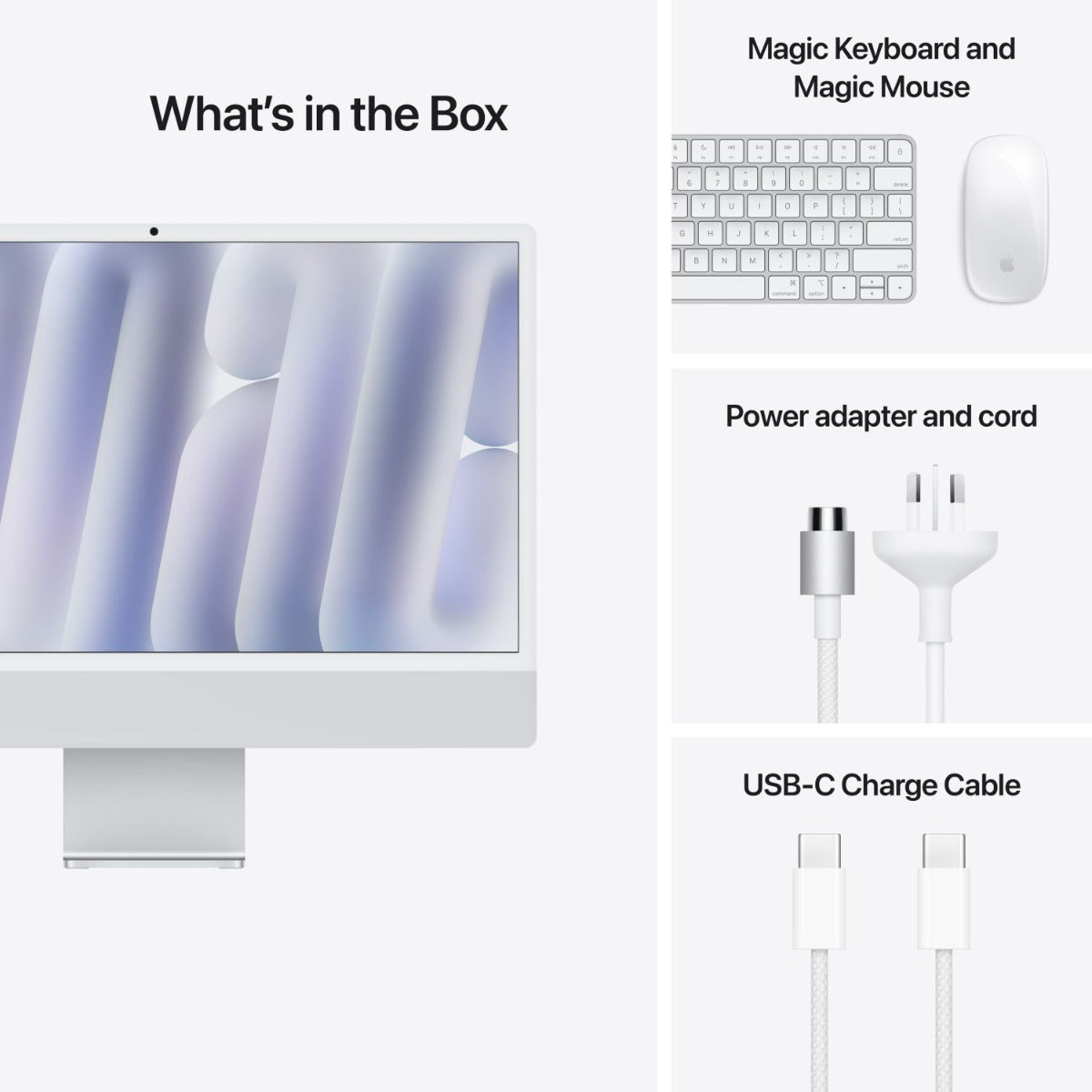 Apple - 24" iMac: M4 chip with 8-core CPU & 8-core GPU, 16GB, 256GB SSD - Silver