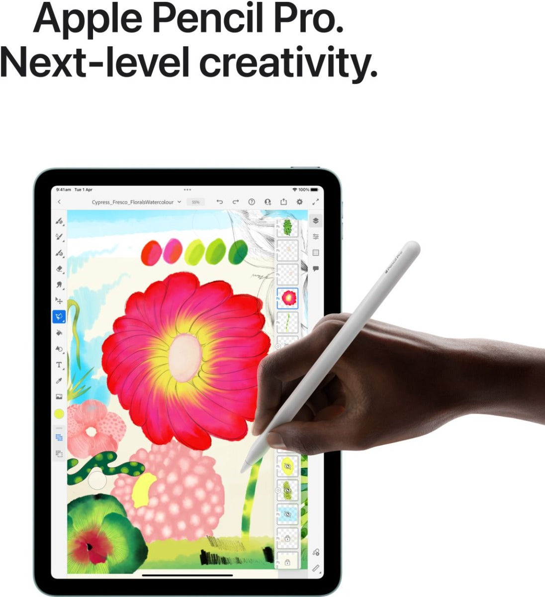 Apple - 13-inch iPad Air Wi-Fi 1TB - Blue