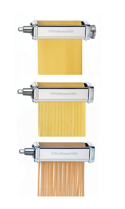 KitchenAid - 3 Piece Pasta Roller & Cutter Set Electric Mixer Attachment - Stainless Steel