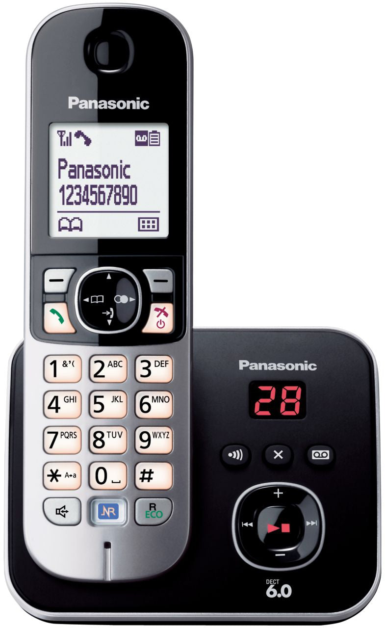 Panasonic - 1 Handset Cordless Phone - Silver