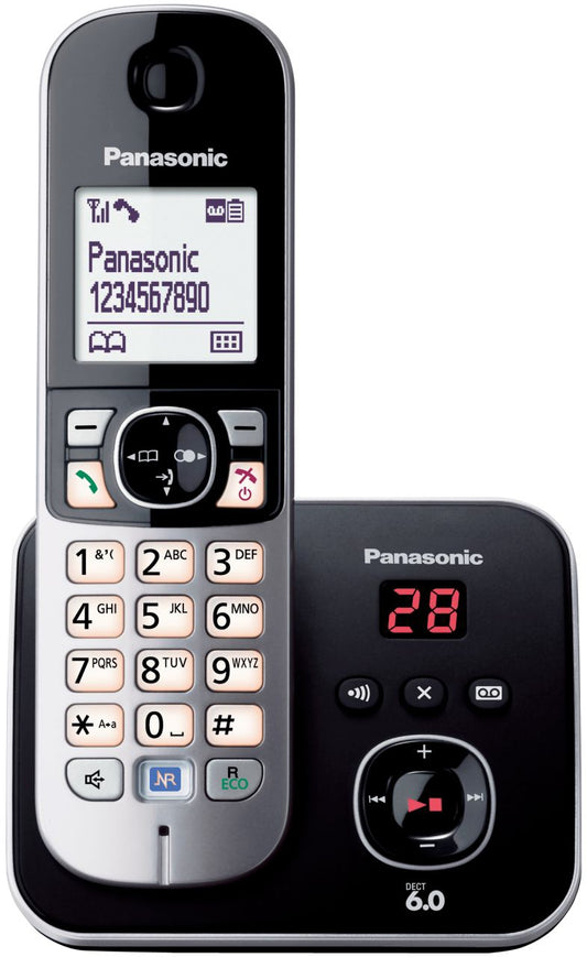 Panasonic - 1 Handset Cordless Phone - Silver