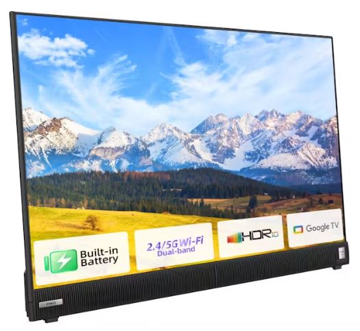 Chiq - 32" HD AC/DC/Lithium Battery Powered Portable Google TV