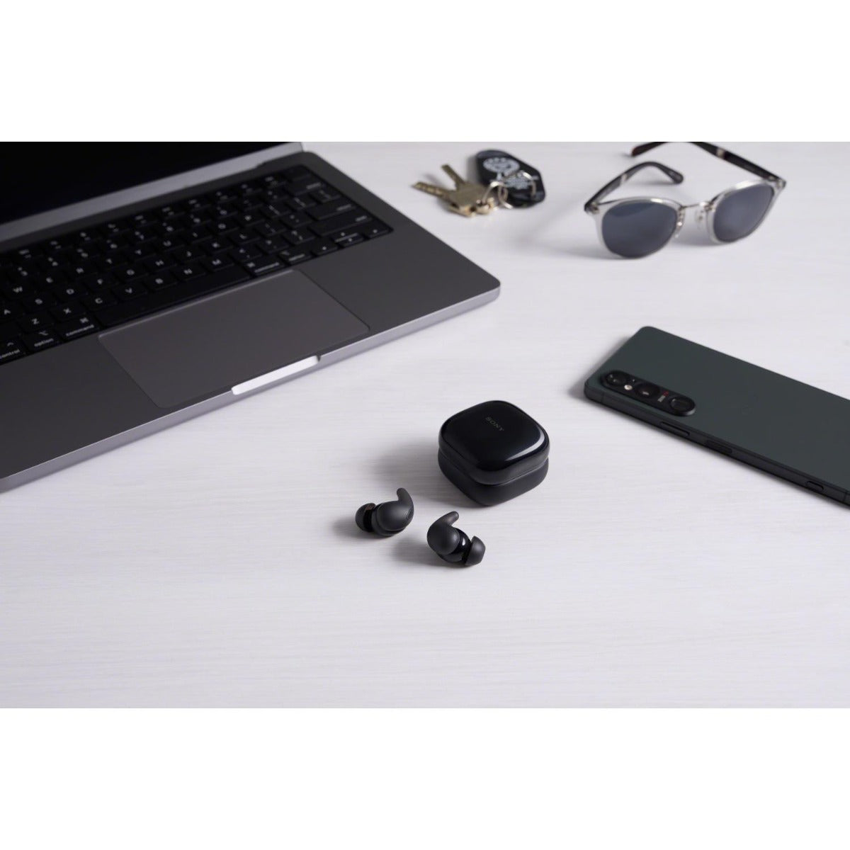 Sony - LinkBuds Fit Truly Wireless Noise Cancelling Earbuds - Black