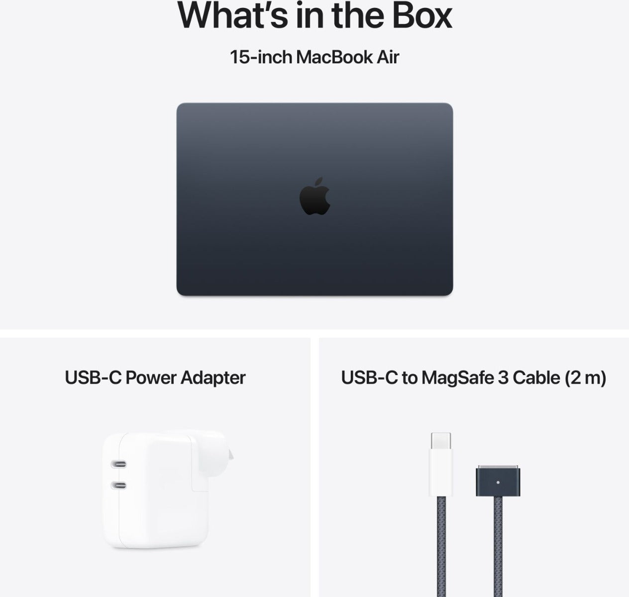 Apple - 15" MacBook Air Midnight: M4 chip w 10-core CPU & 10-core GPU, 16GB, 256GB SSD