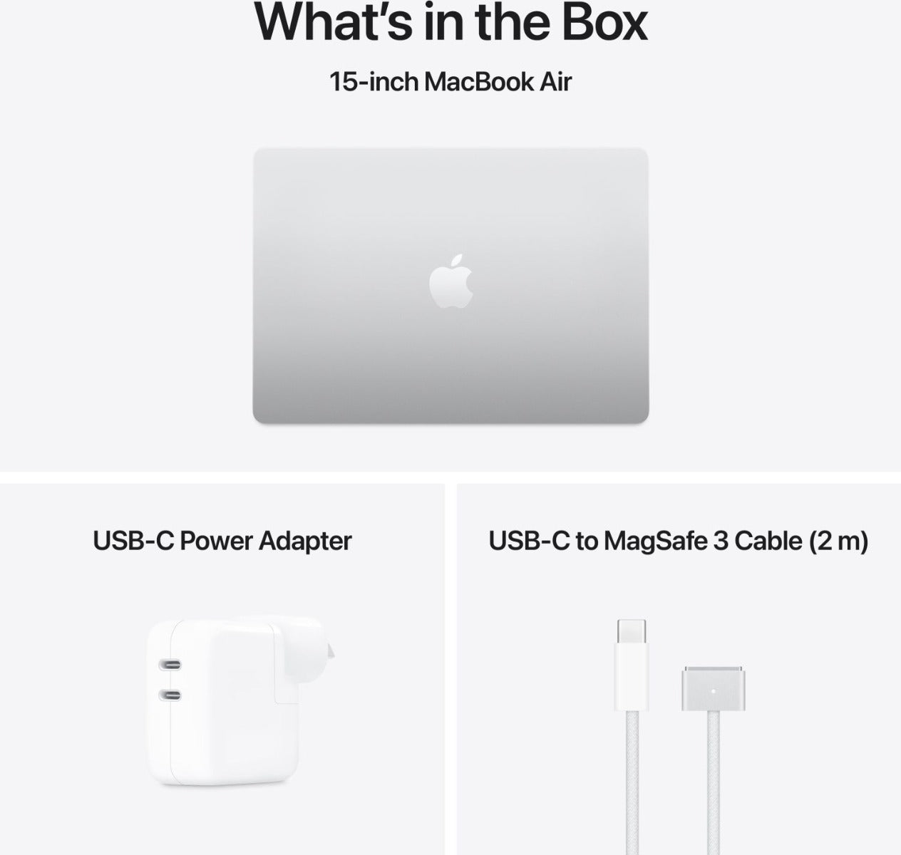 Apple - 15" MacBook Air Silver: M4 chip w 10-core CPU & 10-core GPU, 16GB, 256GB SSD