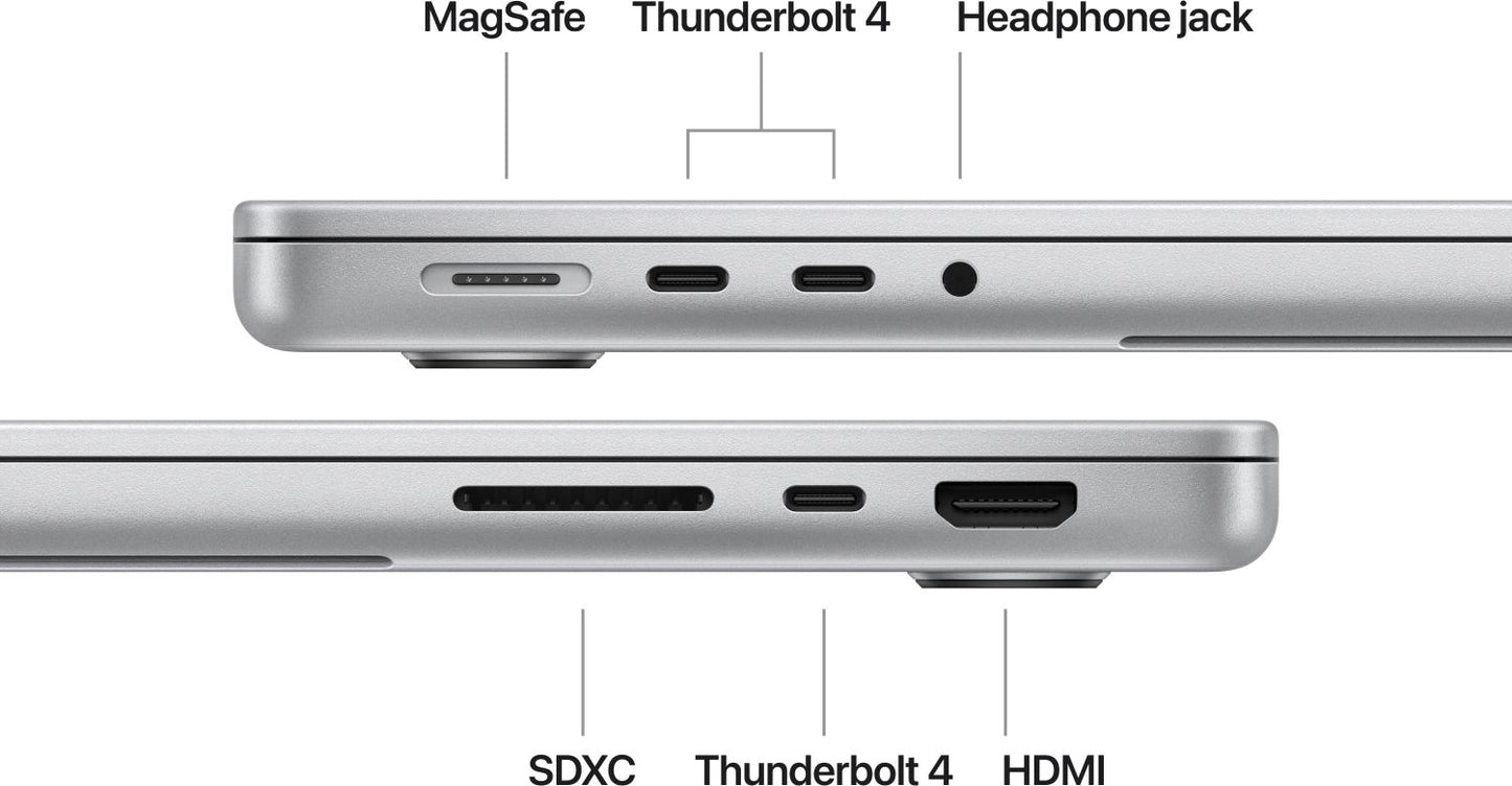 Apple - 14" MacBook Pro: M4 chip w 10-core CPU/GPU, 16"GB, 1TB SSD - Silver