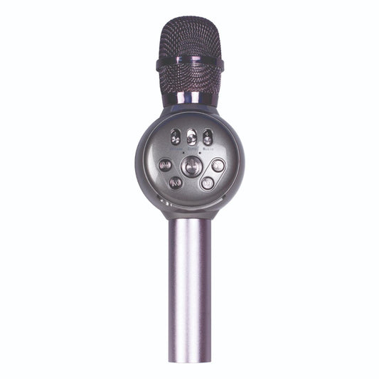 Laser - LED Karaoke Microphone Silver