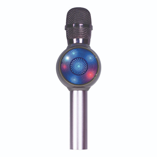 Laser - LED Karaoke Microphone Silver