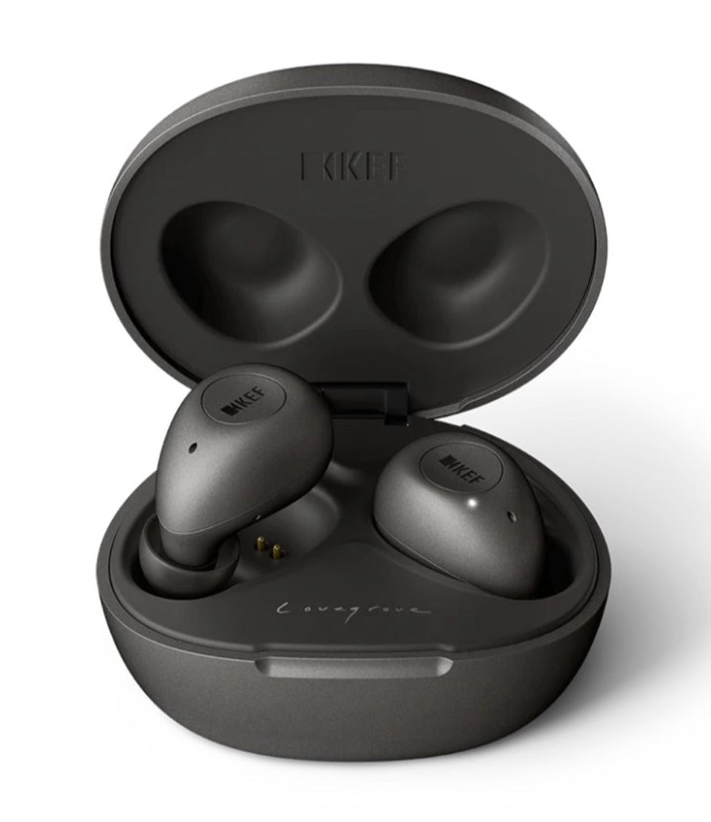 KEF Mu3 Noise-Cancelling Wireless Earbuds - Charcoal Grey