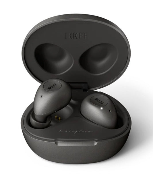 KEF Mu3 Noise-Cancelling Wireless Earbuds - Charcoal Grey
