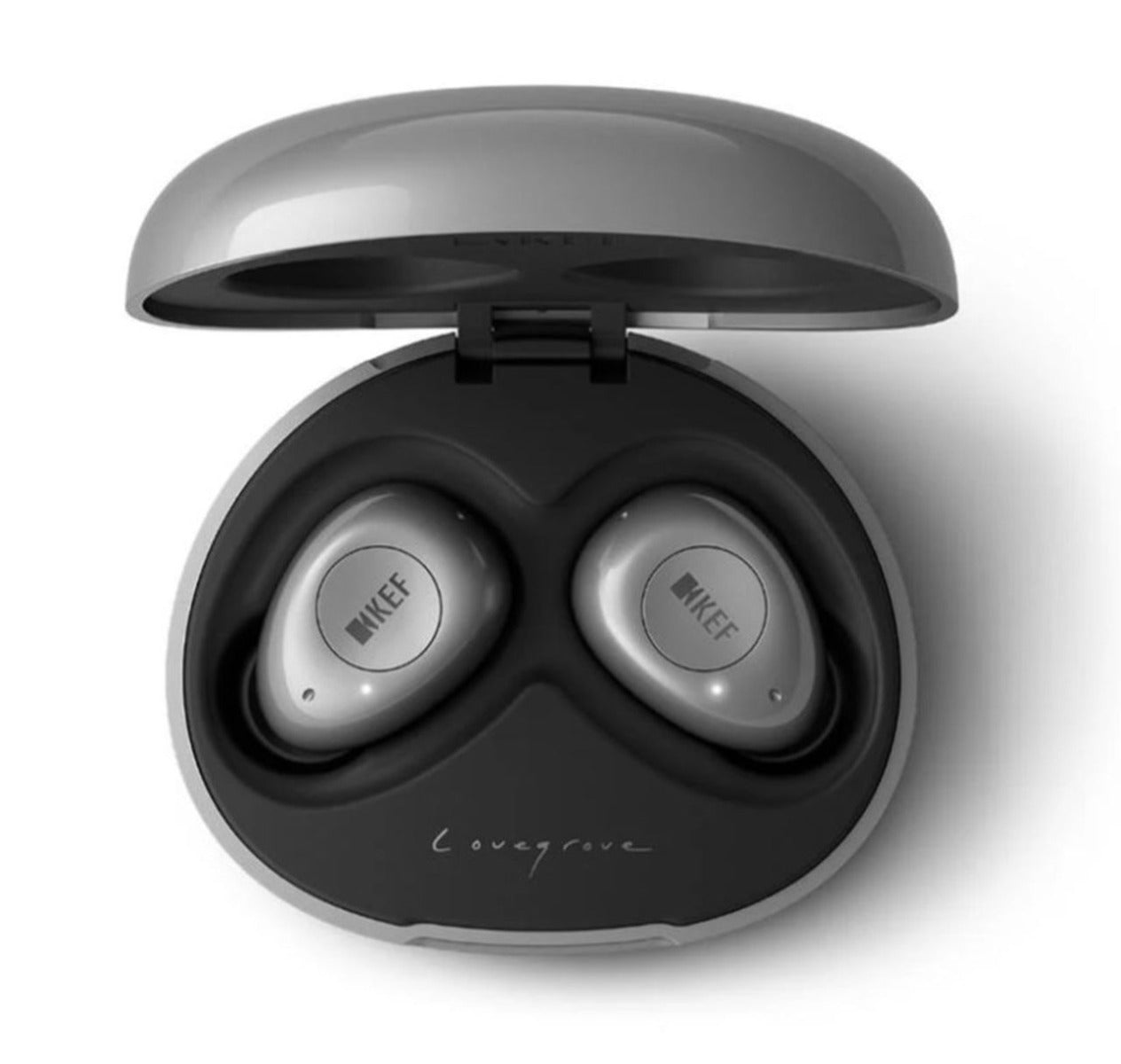 KEF Mu3 Noise-Cancelling Wireless Earbuds - Silver Grey