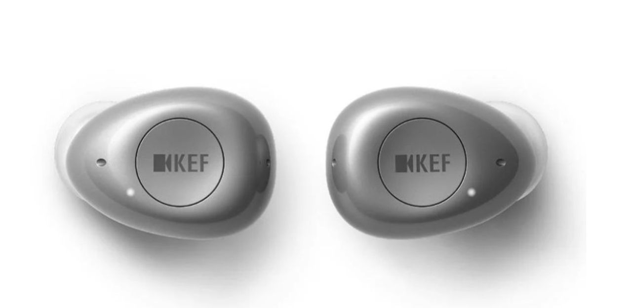 KEF Mu3 Noise-Cancelling Wireless Earbuds - Silver Grey