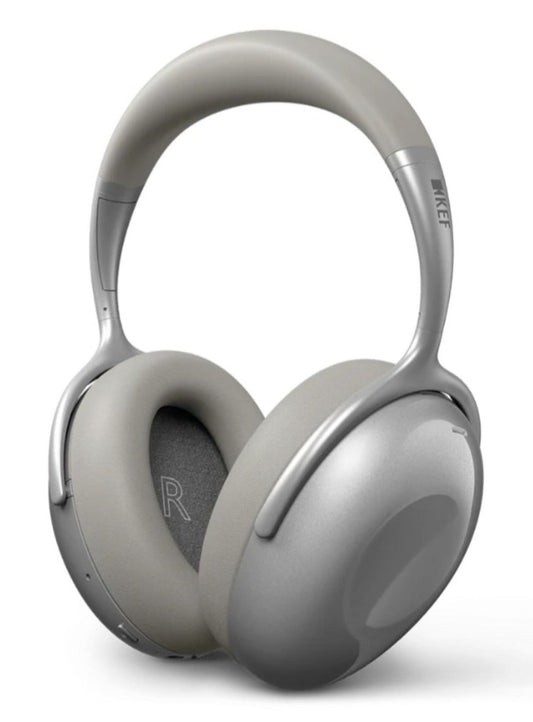 KEF Mu7 Noise-Cancelling Wireless Headphones - Silver Grey