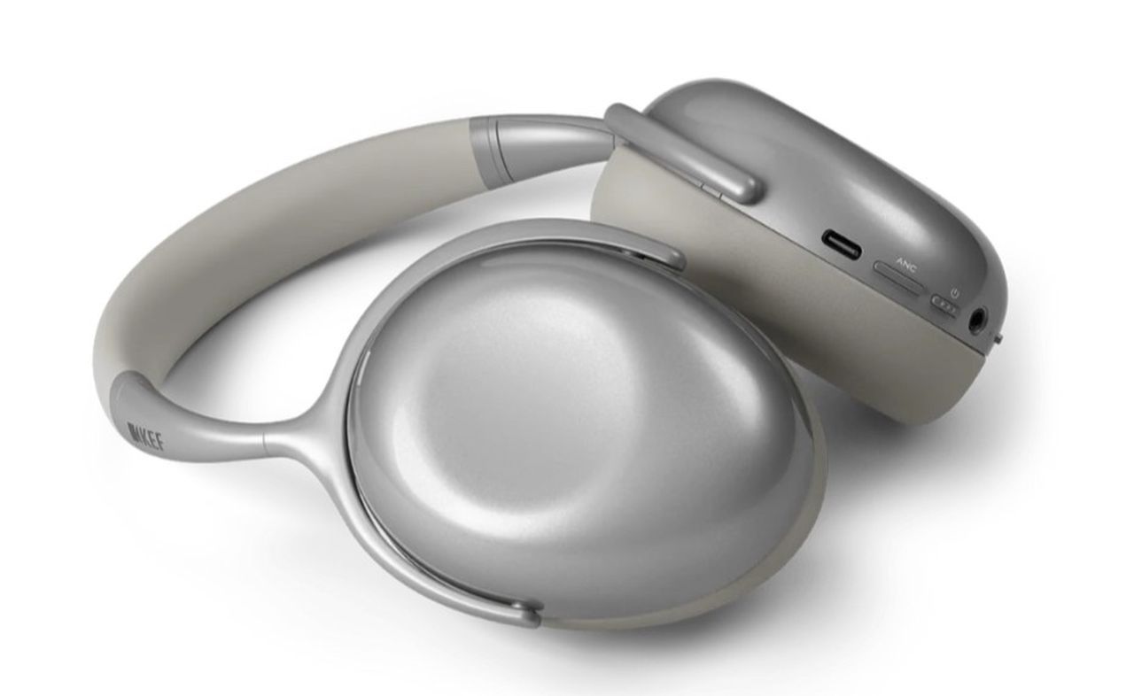 KEF Mu7 Noise-Cancelling Wireless Headphones - Silver Grey