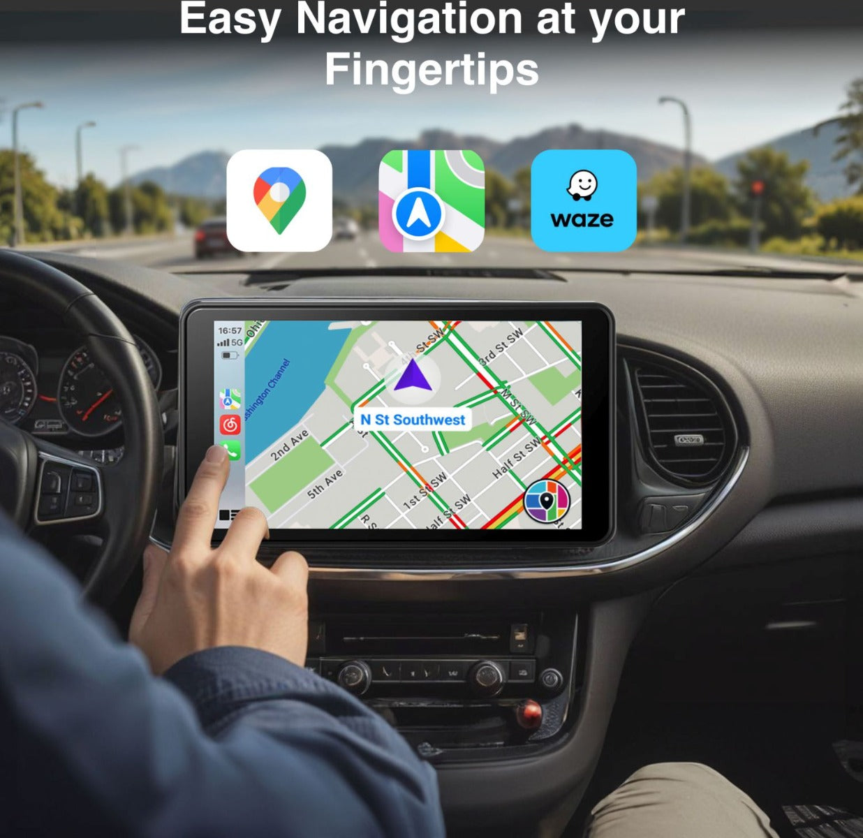 Laser - 7 inch Portable CarPlay Android Auto Touchscreen