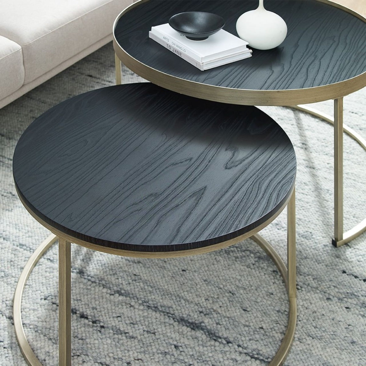 Criterion Nest Coffee Table Black - Brushed Gold